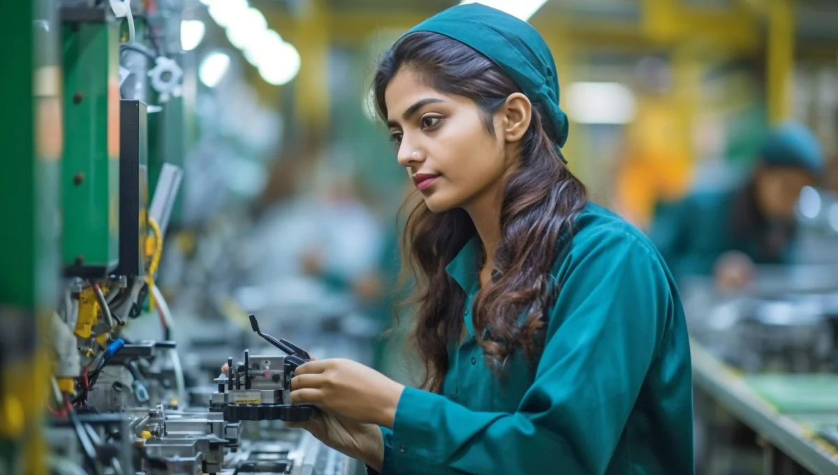 Women-led manufacturing line